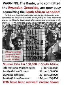 Will Bantu Supremacy in South Africa Spark Another “Rwandan Genocide” Which Was Also Perpetrated by The Bantu?