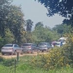 Illegal land grabs in North West province took place during the weekend and SAPS were unresponsive, ignoring calls for help – Notice the cars driven by the land thieves in the picture attached