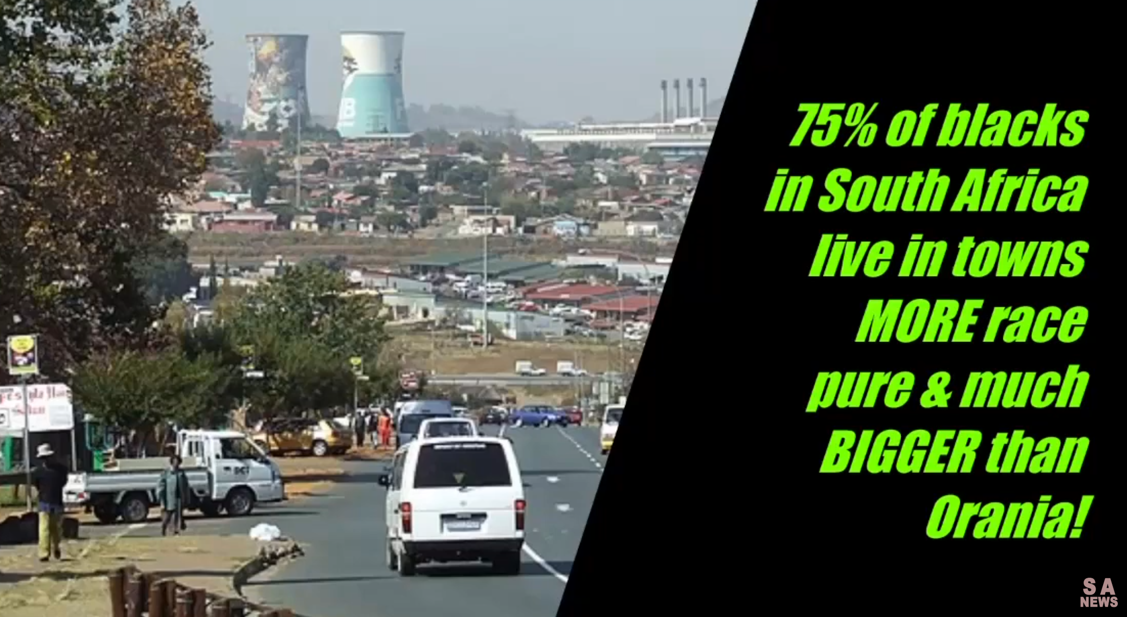 The All Black City of SoWeTo: 75% of Blacks in South Africa Live in Towns MORE Racepure than Orania!