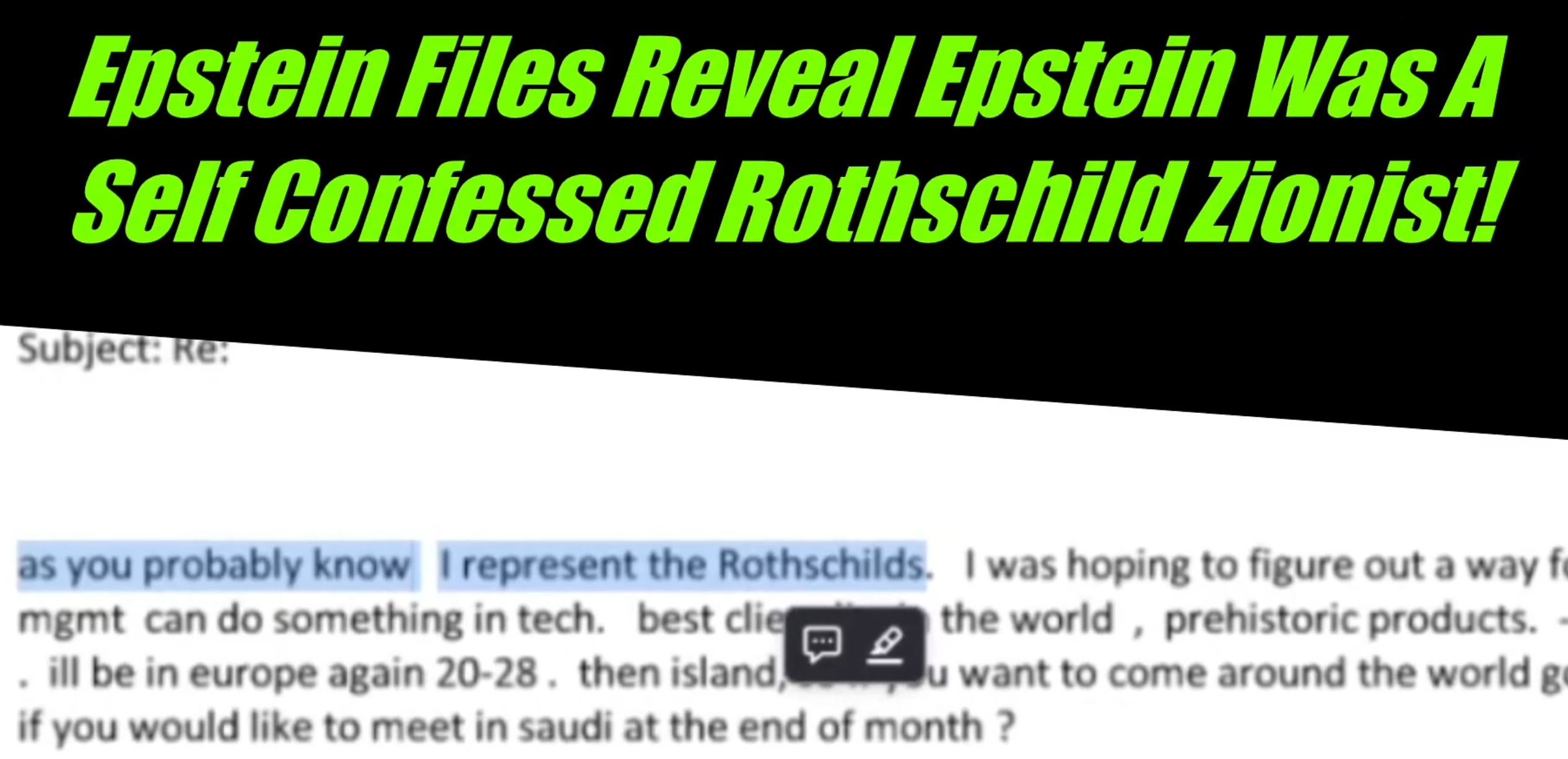 Epstein Files Reveal Epstein Was A Self Confessed Rothschild Zionist Supremacist Who Called Non Jews “Goyim”